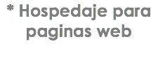 * Hospedaje para paginas web 